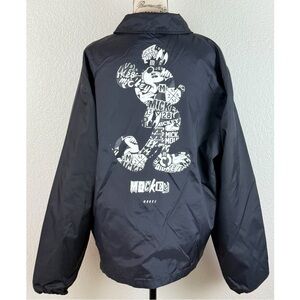 Neff Disney Collection Mickey Mouse Windbreaker Button up Jacket Black, Large